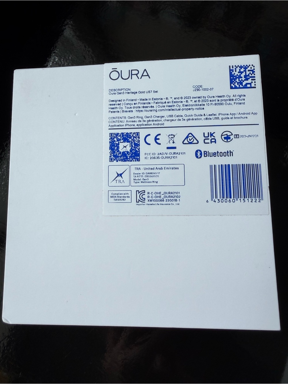 Oura Gen 3 Heritage Gold Size 7